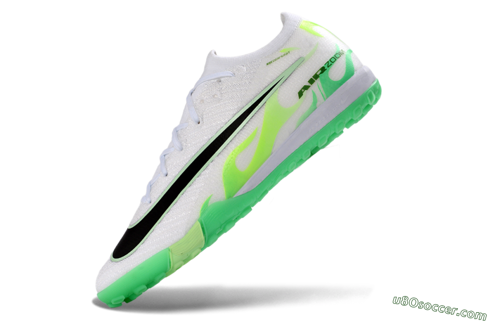 Nike Air Zoom Mercurial Vapor 17 Elite TF Artificial Turf Soccer Shoes - White/Neon Green/Emerald Green 5