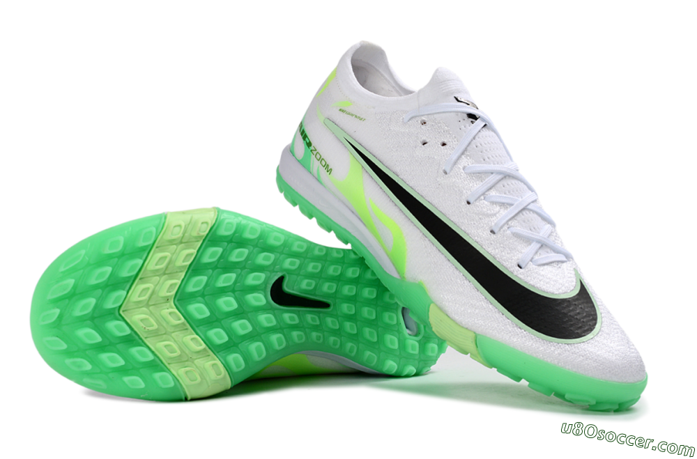 Nike Air Zoom Mercurial Vapor 17 Elite TF Artificial Turf Soccer Shoes - White/Neon Green/Emerald Green 0