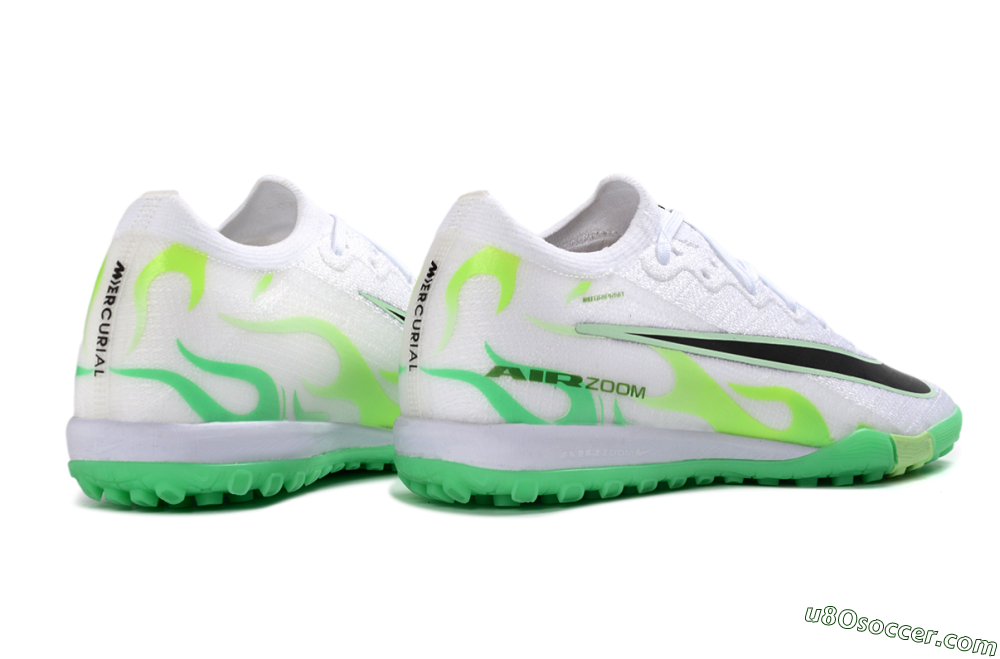 Nike Air Zoom Mercurial Vapor 17 Elite TF Artificial Turf Soccer Shoes - White/Neon Green/Emerald Green 6