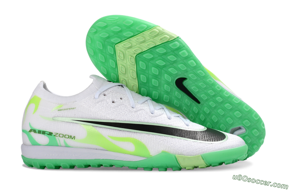 Nike Air Zoom Mercurial Vapor 17 Elite TF Artificial Turf Soccer Shoes - White/Neon Green/Emerald Green 1