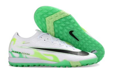 Nike Air Zoom Mercurial Vapor 17 Elite TF Artificial Turf Soccer Shoes - White/Neon Green/Emerald Green