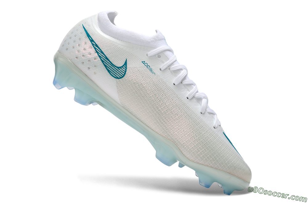 Nike Air Zoom Mercurial Vapor 17 Elite FG Firm Ground Soccer Cleats - White/Aqua Blue/Crystal Clear 4
