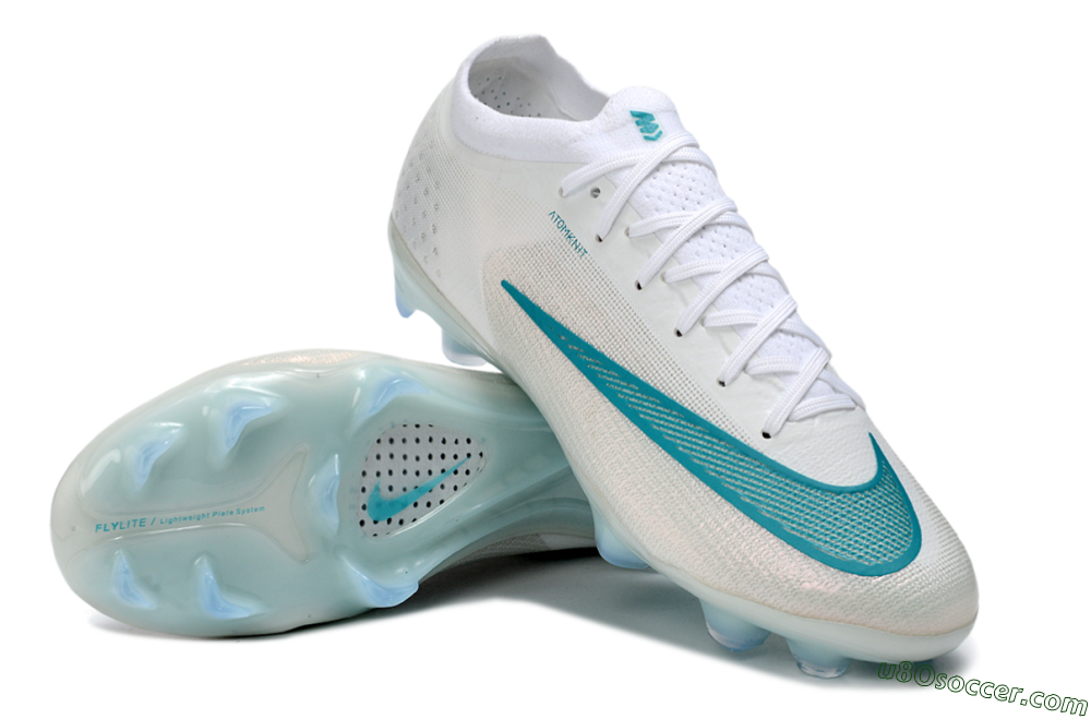 Nike Air Zoom Mercurial Vapor 17 Elite FG Firm Ground Soccer Cleats - White/Aqua Blue/Crystal Clear 3