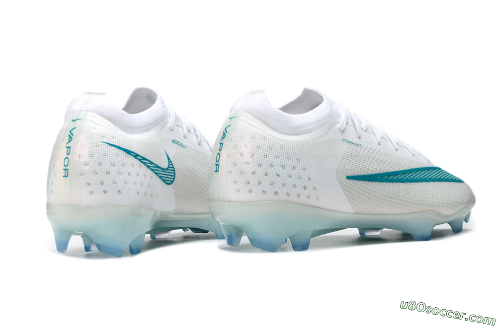 Nike Air Zoom Mercurial Vapor 17 Elite FG Firm Ground Soccer Cleats - White/Aqua Blue/Crystal Clear 6