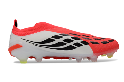 Adidas Predator 26 Elite Laceless FG Firm Ground Soccer Cleats - Pink/Electric Pink/White