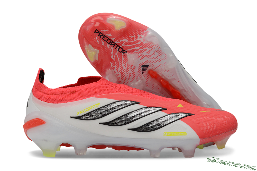 Adidas Predator 26 Elite Laceless FG Firm Ground Soccer Cleats - Pink/Electric Pink/White 1