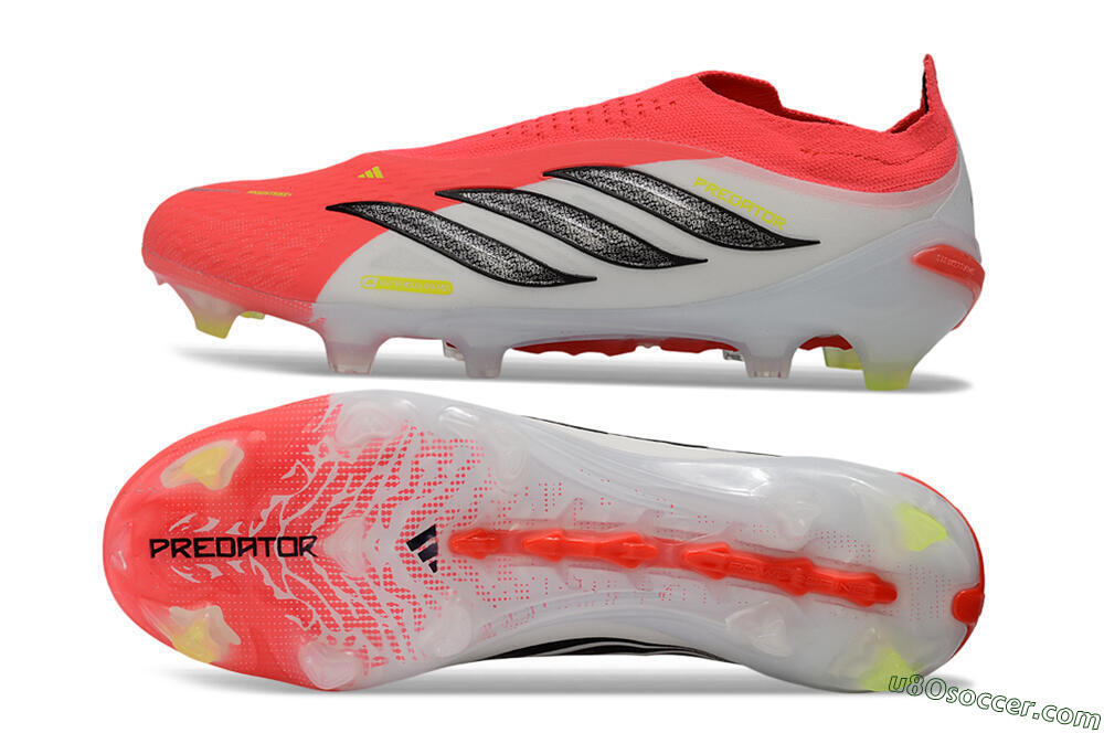 Adidas Predator 26 Elite Laceless FG Firm Ground Soccer Cleats - Pink/Electric Pink/White 0