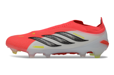 Adidas Predator 26 Elite Laceless FG Firm Ground Soccer Cleats - Pink/Electric Pink/White