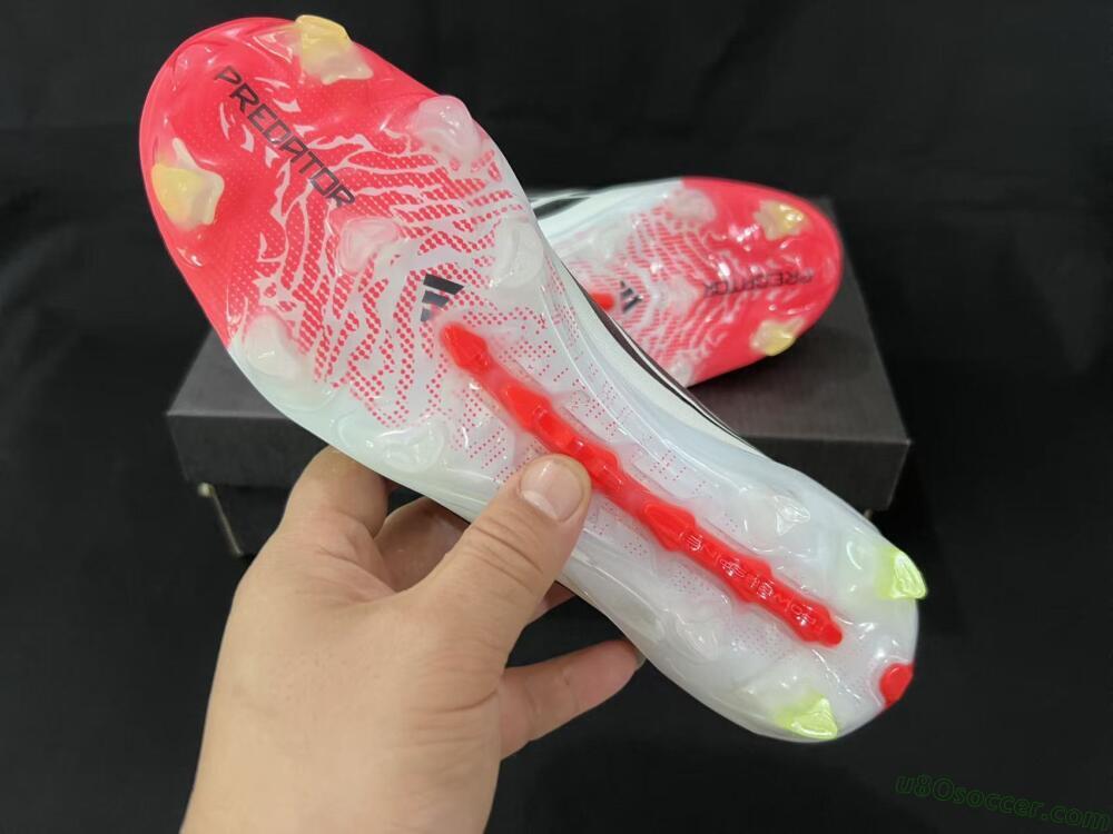 Adidas Predator 26 Elite Laceless FG Firm Ground Soccer Cleats - Pink/Electric Pink/White