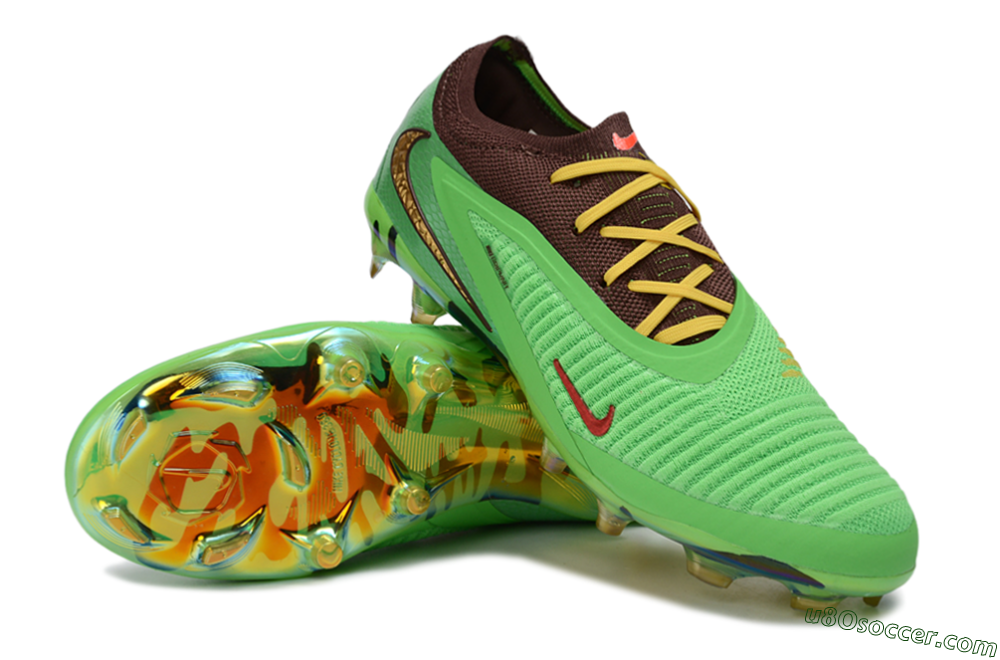 Nike Phantom 6 Elite Low FG Firm Ground Soccer Cleats - Green/Bright Green/Copper Brown 3