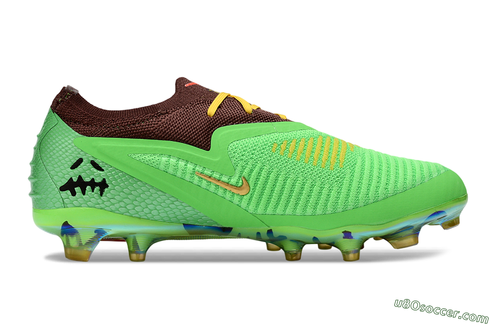 Nike Phantom 6 Elite Low FG Firm Ground Soccer Cleats - Green/Bright Green/Copper Brown 7