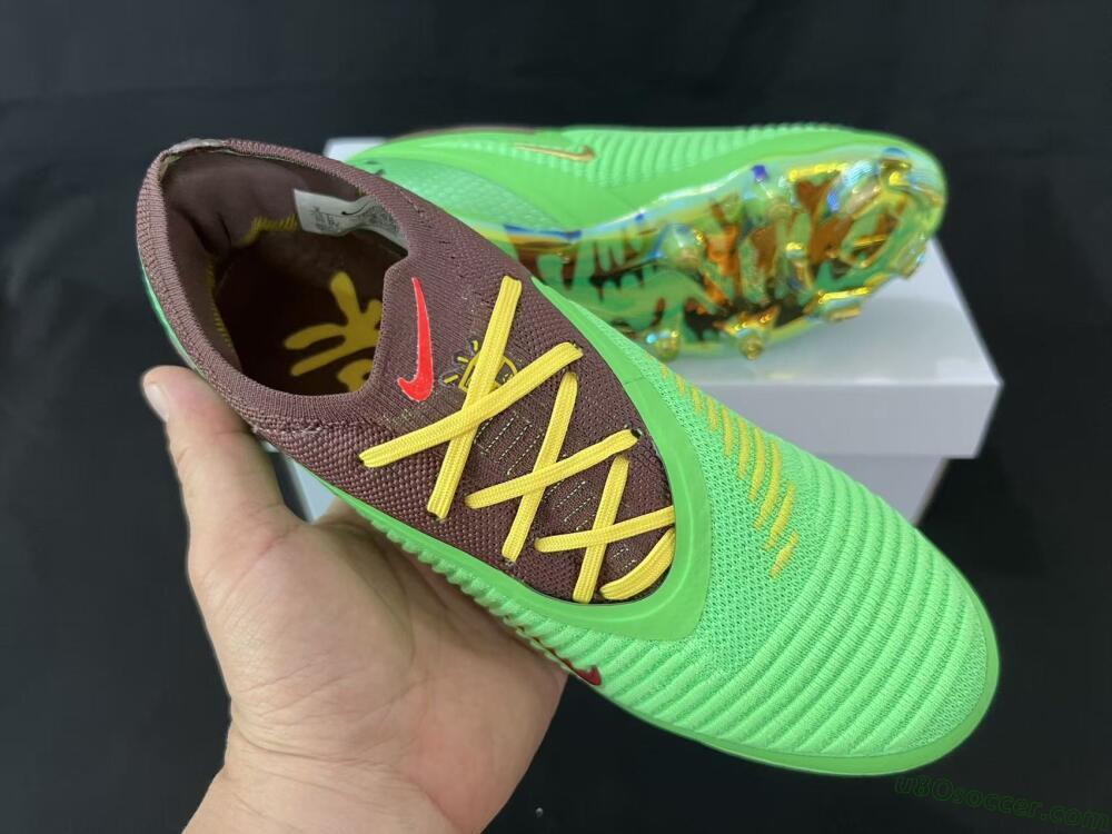 Nike Phantom 6 Elite Low FG Firm Ground Soccer Cleats - Green/Bright Green/Copper Brown