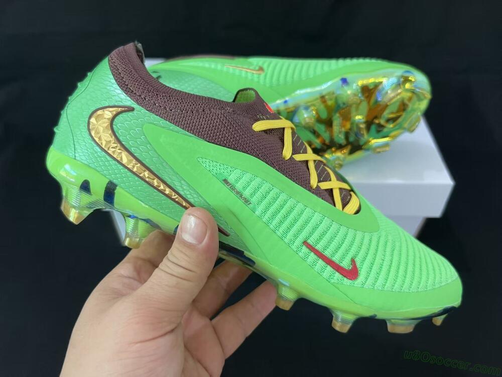 Nike Phantom 6 Elite Low FG Firm Ground Soccer Cleats - Green/Bright Green/Copper Brown