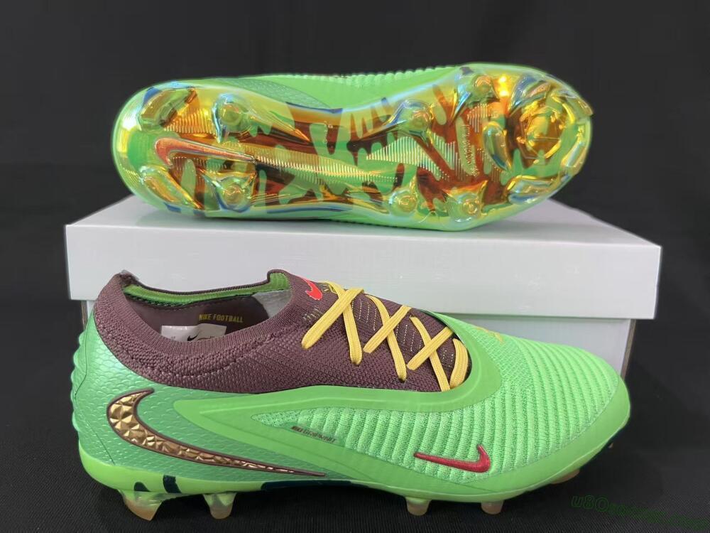 Nike Phantom 6 Elite Low FG Firm Ground Soccer Cleats - Green/Bright Green/Copper Brown