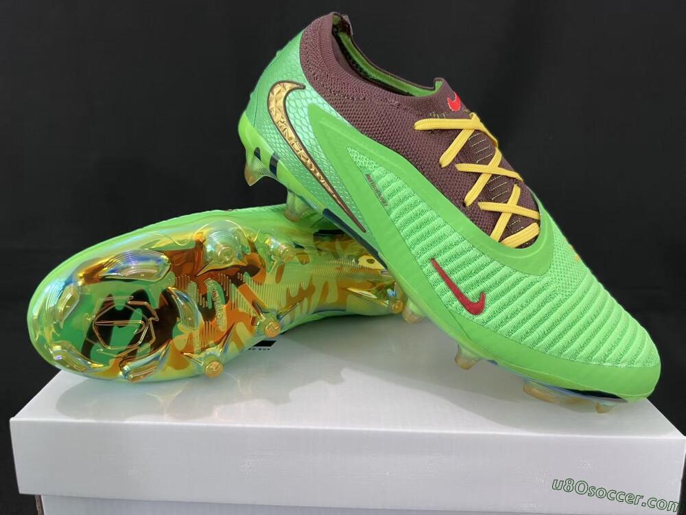 Nike Phantom 6 Elite Low FG Firm Ground Soccer Cleats - Green/Bright Green/Copper Brown