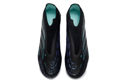 Adidas Predator 26 Elite Laceless FG Firm Ground Soccer Cleats - Black/Iridescent Blue/Neon Teal