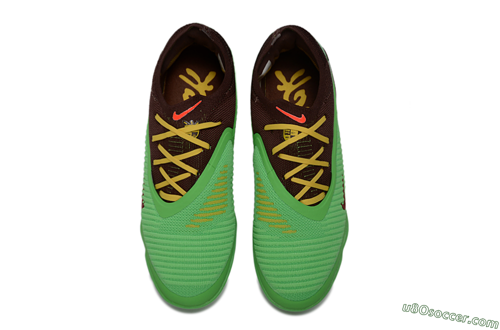 Nike Phantom 6 Elite Low TF Artificial Turf Soccer Shoes - Green/Lime Green/Brown 4