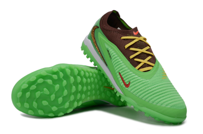 Nike Phantom 6 Elite Low TF Artificial Turf Soccer Shoes - Green/Lime Green/Brown
