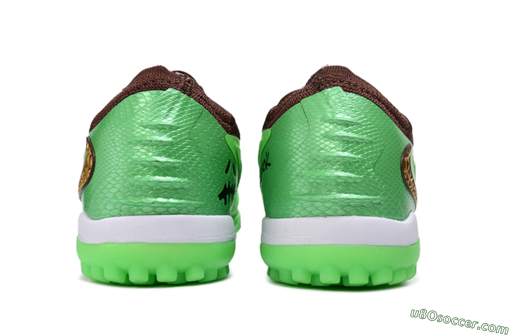 Nike Phantom 6 Elite Low TF Artificial Turf Soccer Shoes - Green/Lime Green/Brown 5