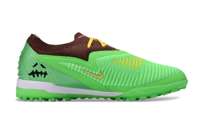 Nike Phantom 6 Elite Low TF Artificial Turf Soccer Shoes - Green/Lime Green/Brown