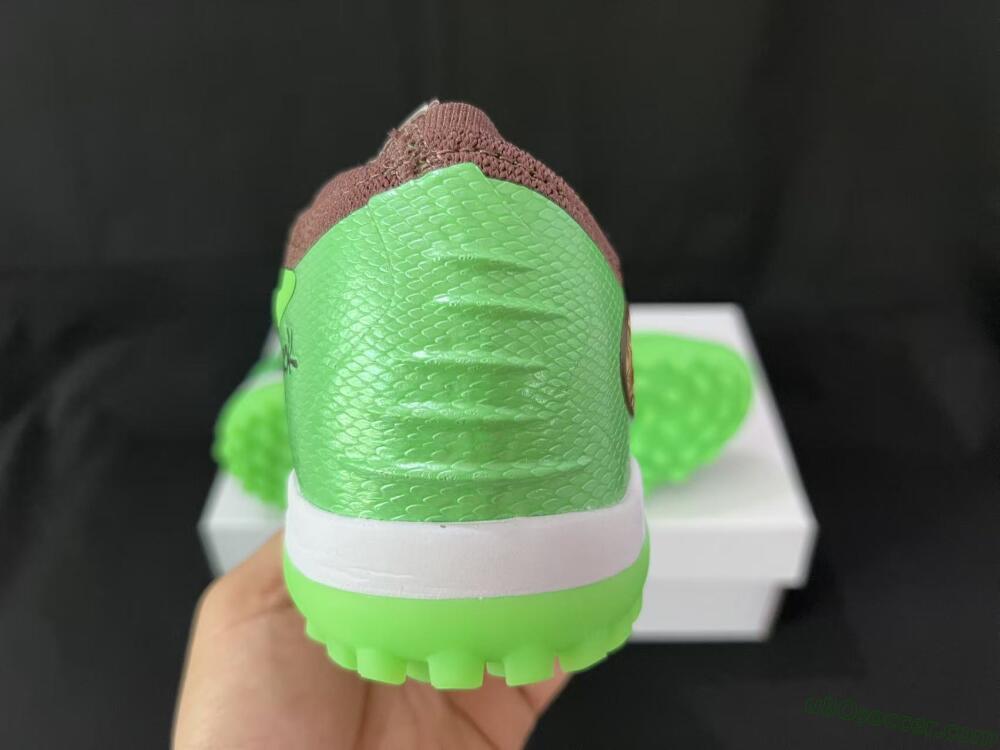 Nike Phantom 6 Elite Low TF Artificial Turf Soccer Shoes - Green/Lime Green/Brown