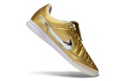Nike Tiempo Legend SE IC Indoor & Futsal Soccer Shoes - Gold/Metallic Silver/Classic White