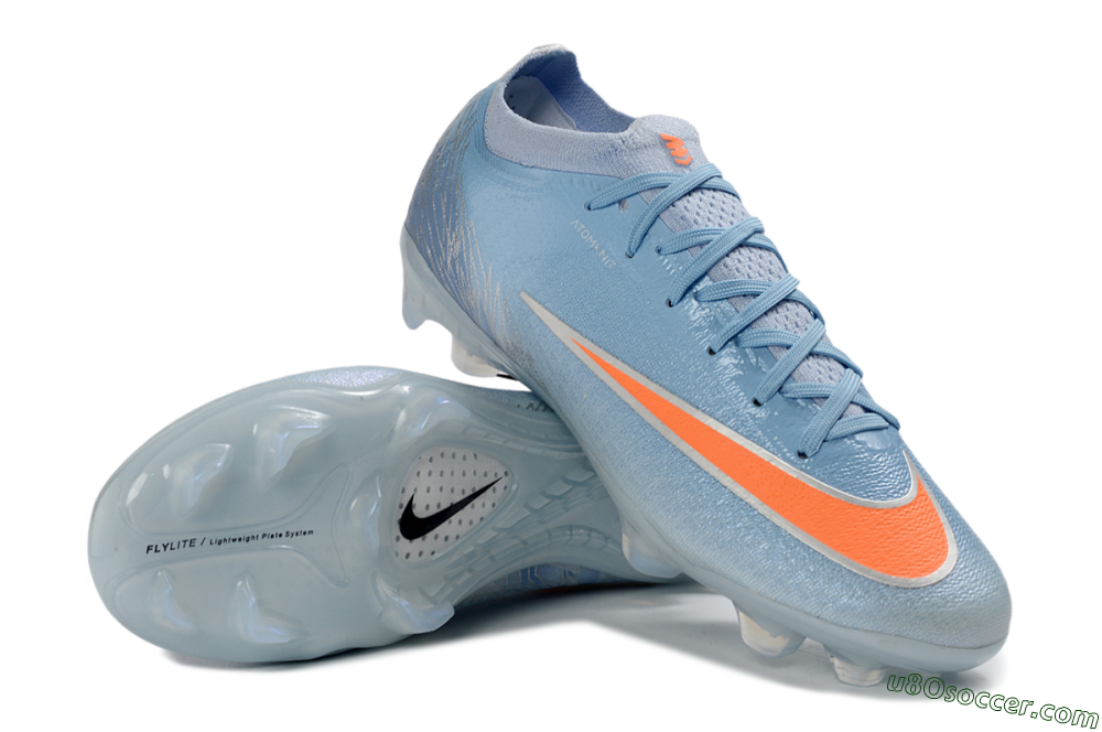 Nike Air Zoom Mercurial Vapor 17 Elite FG Firm Ground Soccer Cleats - Blue/Electric Orange/Silver 3