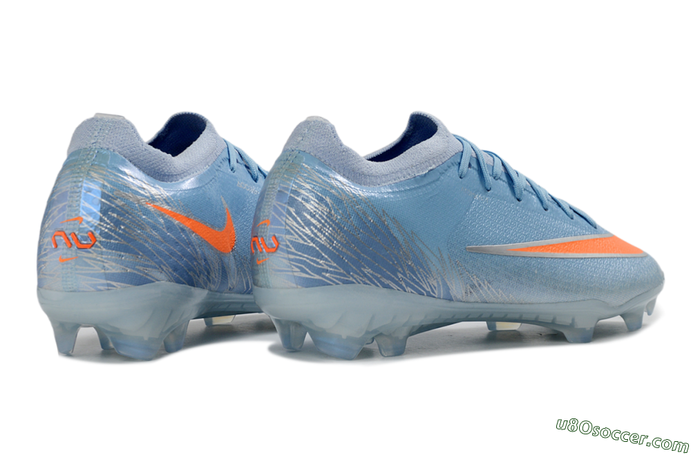 Nike Air Zoom Mercurial Vapor 17 Elite FG Firm Ground Soccer Cleats - Blue/Electric Orange/Silver 6