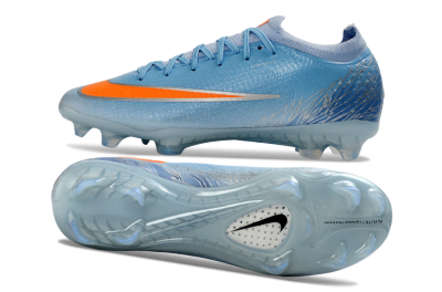 Nike Air Zoom Mercurial Vapor 17 Elite FG Firm Ground Soccer Cleats - Blue/Electric Orange/Silver