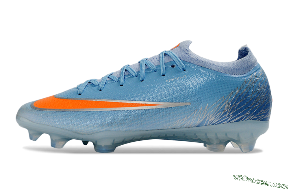 Nike Air Zoom Mercurial Vapor 17 Elite FG Firm Ground Soccer Cleats - Blue/Electric Orange/Silver 2