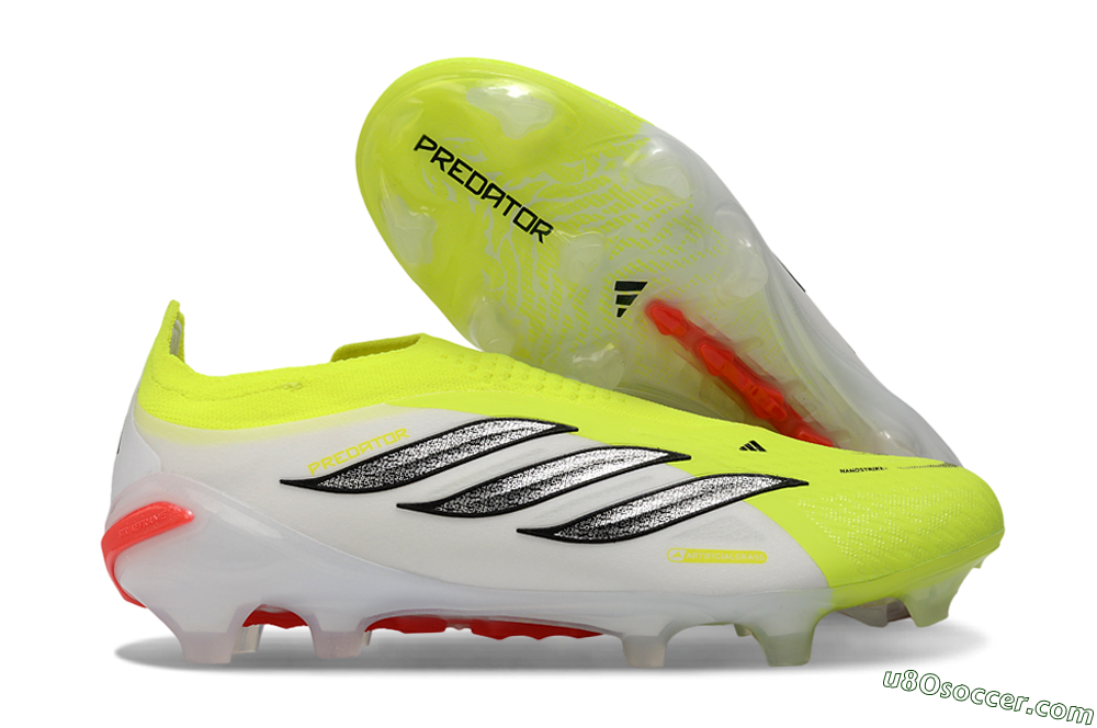 Adidas Predator 26 Elite Laceless FG Firm Ground Soccer Cleats - Yellow/Neon Green/White 1
