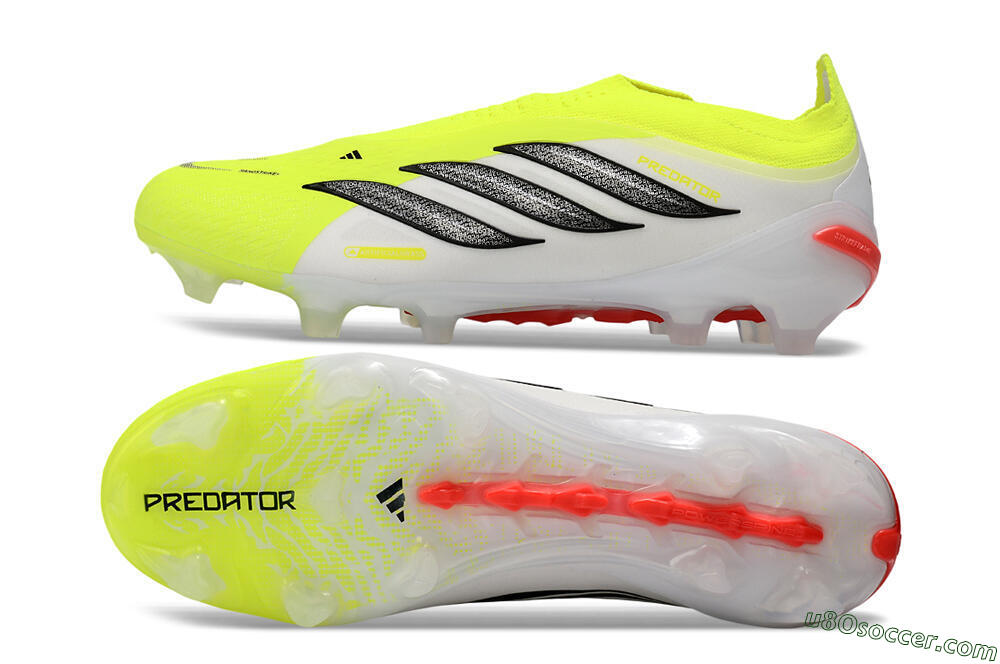 Adidas Predator 26 Elite Laceless FG Firm Ground Soccer Cleats - Yellow/Neon Green/White 0