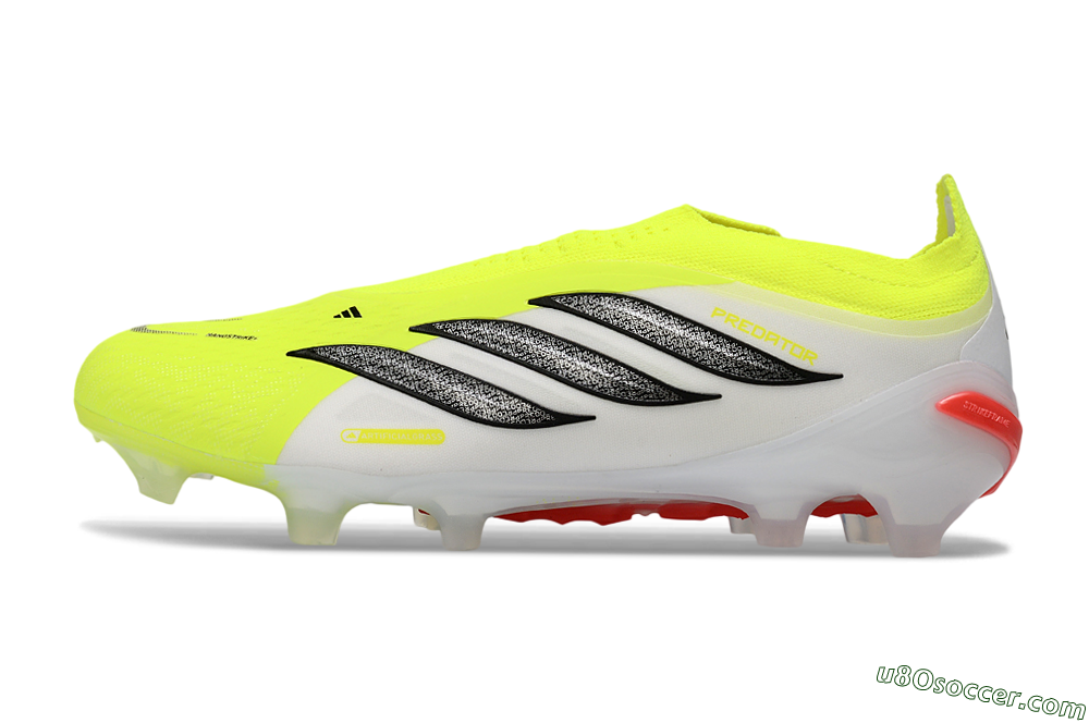 Adidas Predator 26 Elite Laceless FG Firm Ground Soccer Cleats - Yellow/Neon Green/White 2