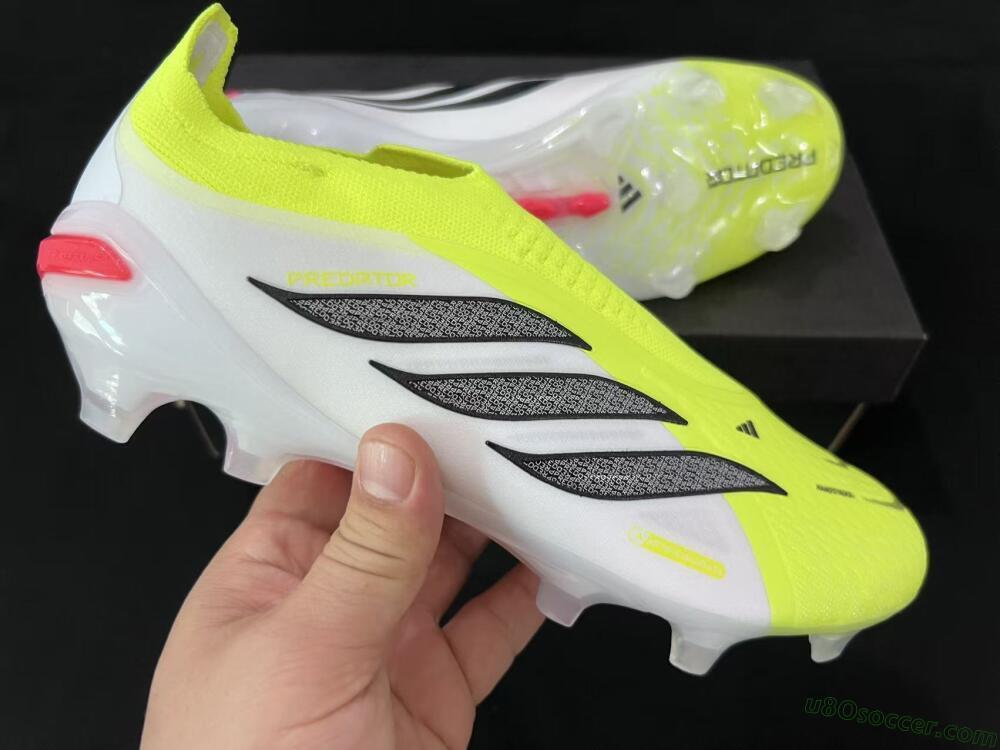 Adidas Predator 26 Elite Laceless FG Firm Ground Soccer Cleats - Yellow/Neon Green/White