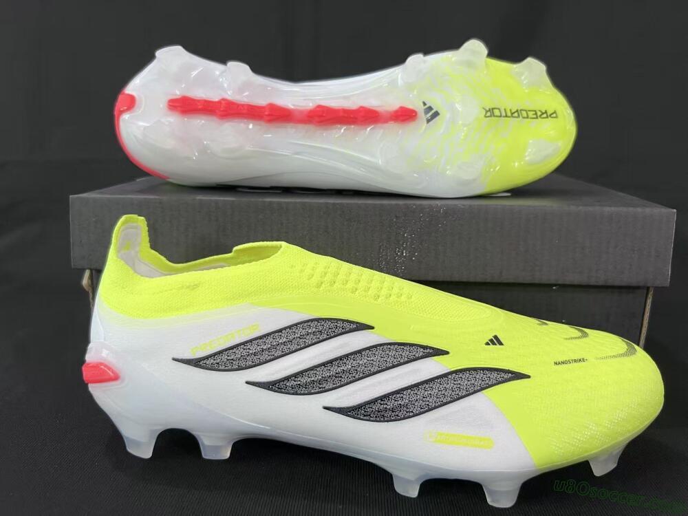 Adidas Predator 26 Elite Laceless FG Firm Ground Soccer Cleats - Yellow/Neon Green/White
