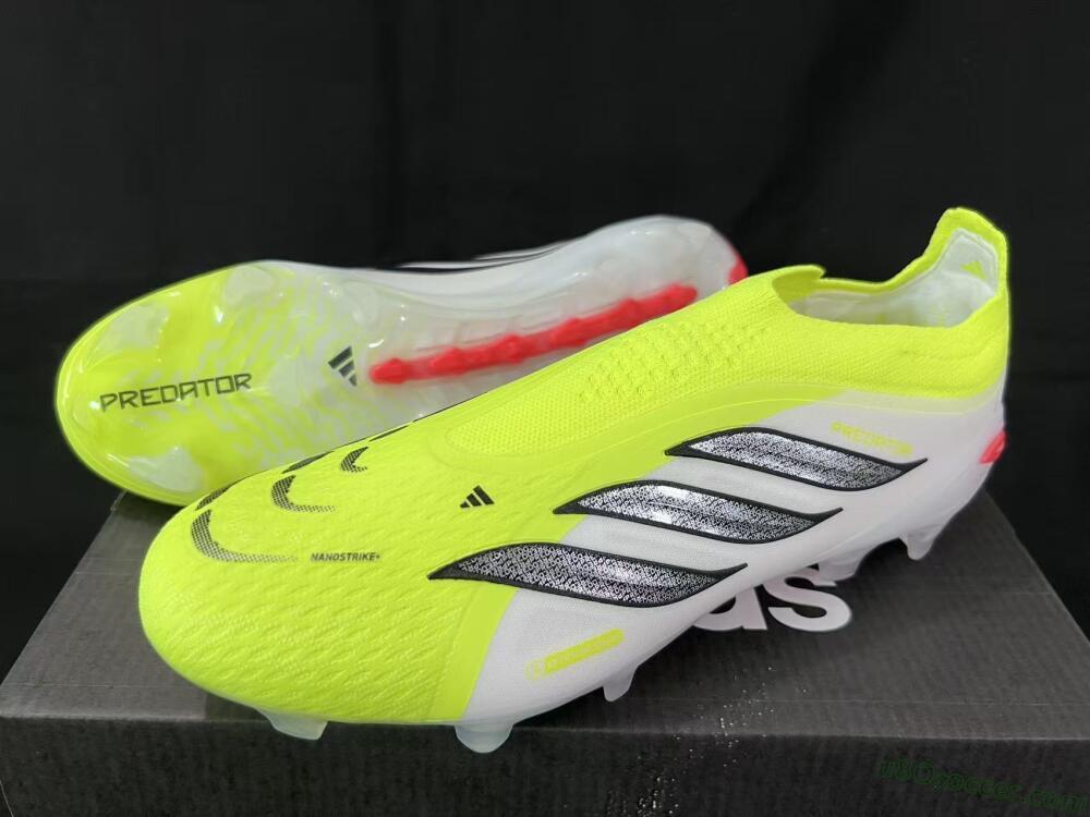 Adidas Predator 26 Elite Laceless FG Firm Ground Soccer Cleats - Yellow/Neon Green/White