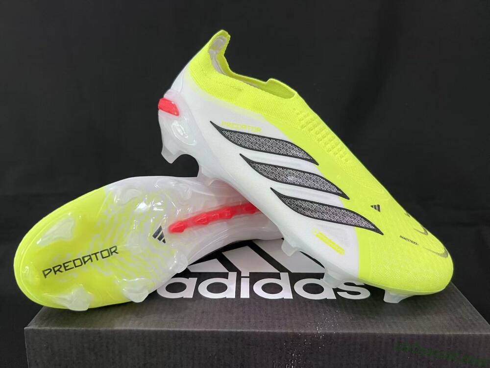 Adidas Predator 26 Elite Laceless FG Firm Ground Soccer Cleats - Yellow/Neon Green/White