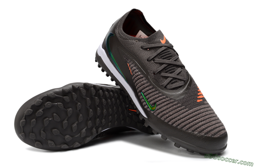 Nike Phantom 6 Elite Low TF Artificial Turf Soccer Shoes - Black/Electric Green/Orange Blaze 3