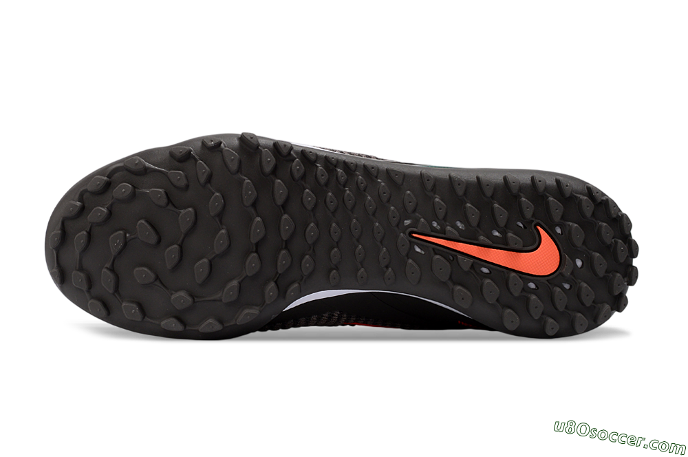 Nike Phantom 6 Elite Low TF Artificial Turf Soccer Shoes - Black/Electric Green/Orange Blaze 6