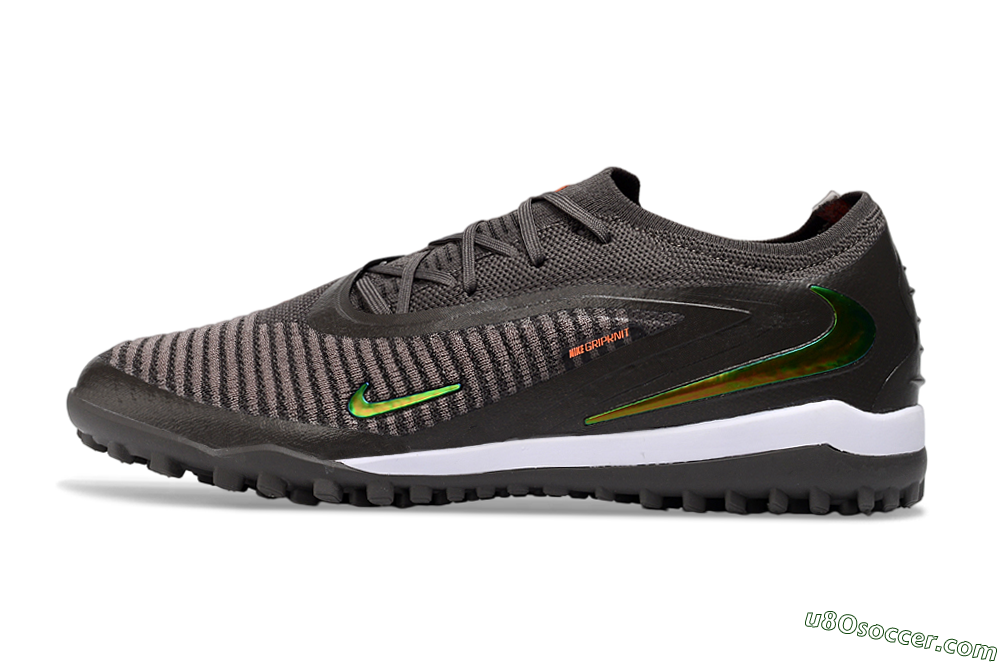 Nike Phantom 6 Elite Low TF Artificial Turf Soccer Shoes - Black/Electric Green/Orange Blaze 2