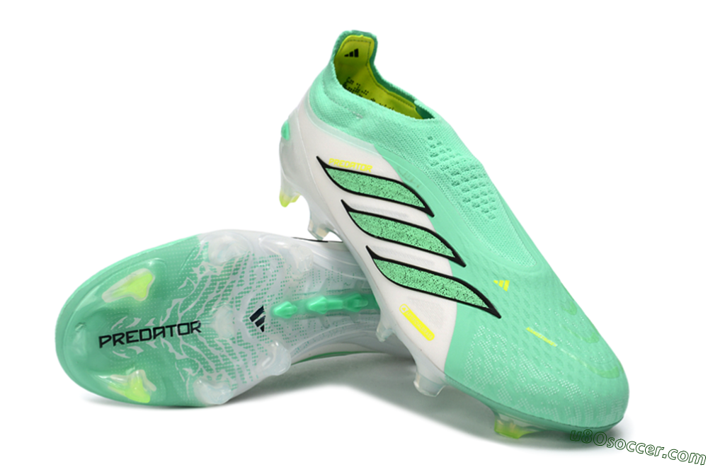 Adidas Predator 26 Elite Laceless FG Firm Ground Soccer Cleats - Green/Highlighter Green/Black 3