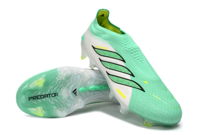 Adidas Predator 26 Elite Laceless FG Firm Ground Soccer Cleats - Green/Highlighter Green/Black