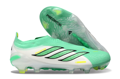 Adidas Predator 26 Elite Laceless FG Firm Ground Soccer Cleats - Green/Highlighter Green/Black