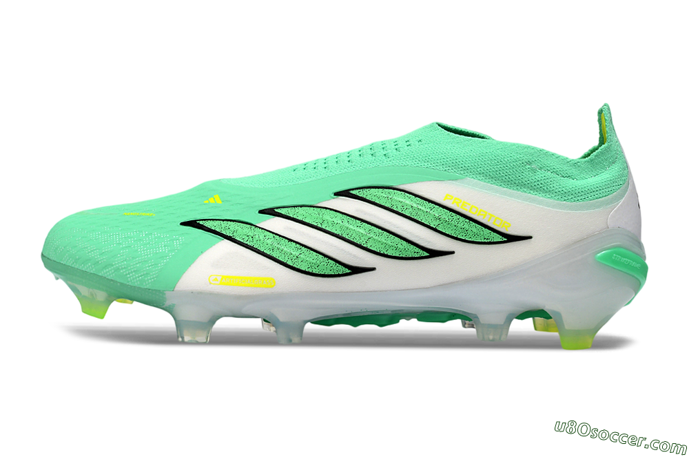 Adidas Predator 26 Elite Laceless FG Firm Ground Soccer Cleats - Green/Highlighter Green/Black 2