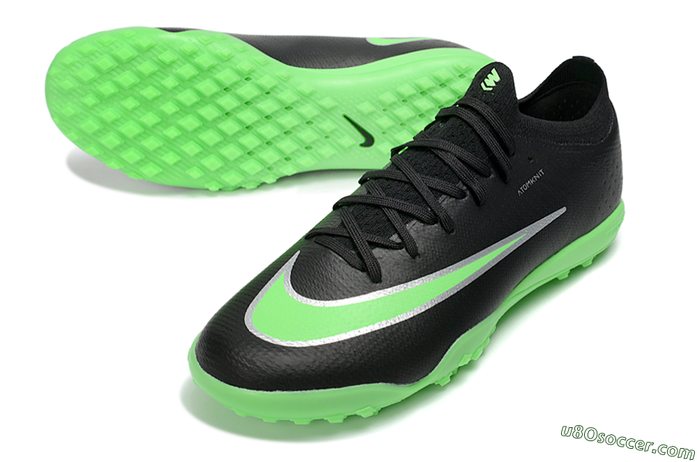 Nike Air Zoom Mercurial Vapor 17 Elite TF Artificial Turf Soccer Shoes - Black/Neon Green/Metallic Silver 3