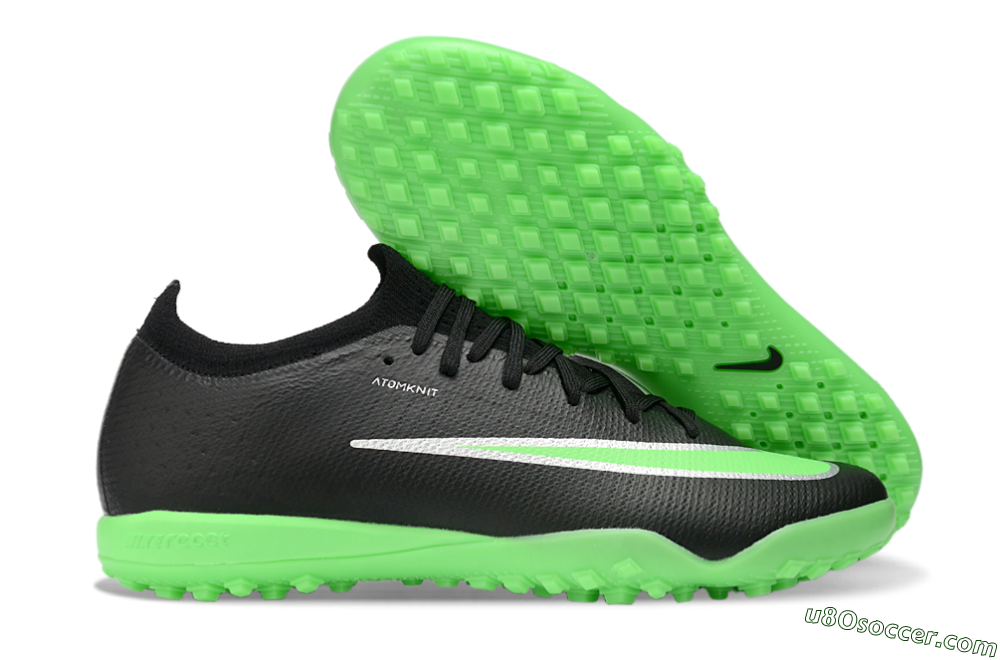 Nike Air Zoom Mercurial Vapor 17 Elite TF Artificial Turf Soccer Shoes - Black/Neon Green/Metallic Silver 1