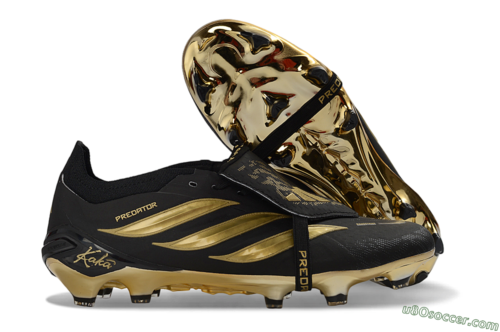 Adidas Predator 26 Elite Fold-Over Tongue FG Firm Ground Soccer Cleats - Black/Gold Metallic/Black Panther 1