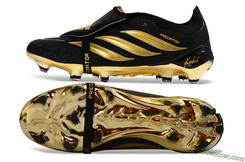 Adidas Predator 26 Elite Fold-Over Tongue FG Firm Ground Soccer Cleats - Black/Gold Metallic/Black Panther 0