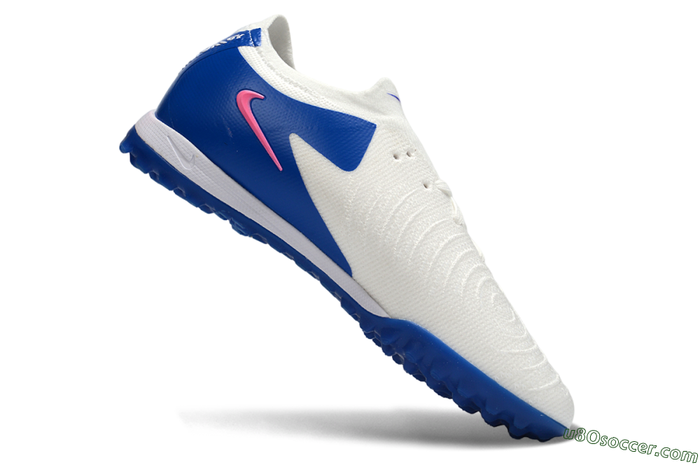 Nike Phantom GX 2 Elite TF Artificial Turf Soccer Shoes - White/Electric Blue/Flame Pink 3