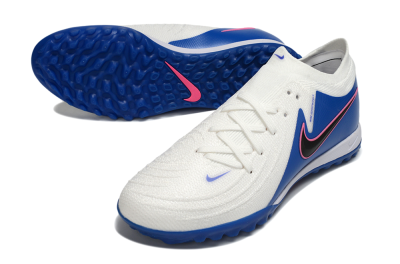 Nike Phantom GX 2 Elite TF Artificial Turf Soccer Shoes - White/Electric Blue/Flame Pink